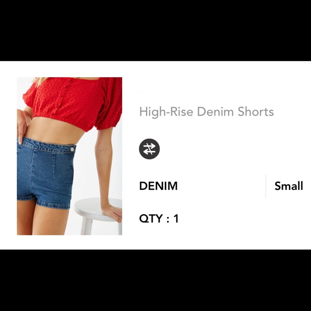 Forever21 High Rise Denim Shorts - Picture 2 of 7